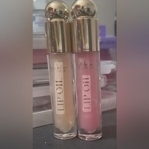 Nicole Miller Lip Oil Duo - Shimmering Gold and Soft Pink